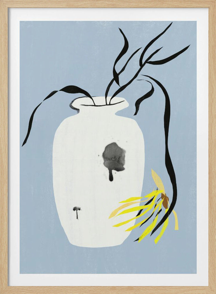 Vase und verwelkte Blüte | Poster