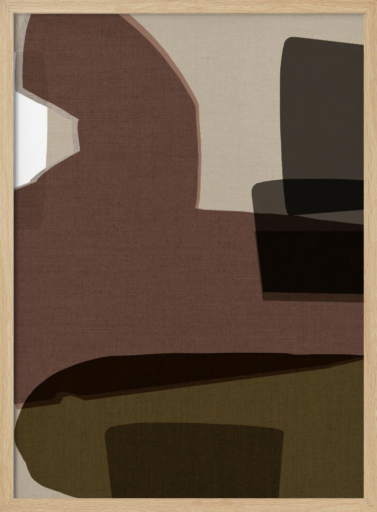 Mehrschichtige geometrische Formen und Erdtöne | Poster