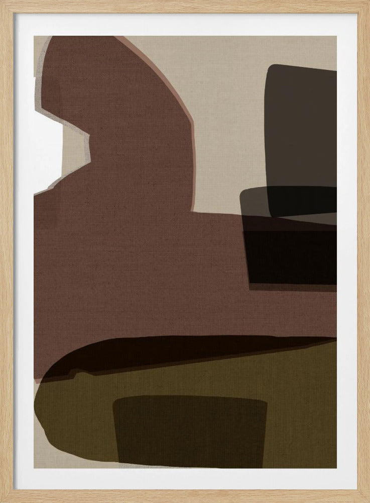 Mehrschichtige geometrische Formen und Erdtöne | Poster
