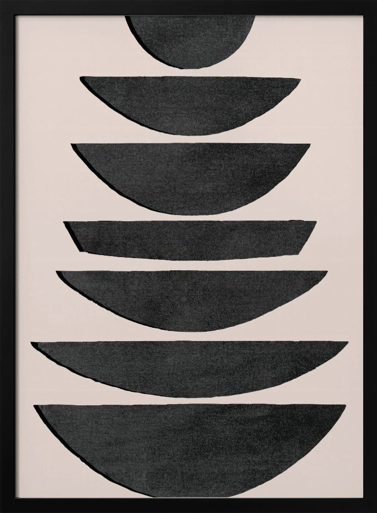 Gestapelte schwarze Halbkreise | Poster