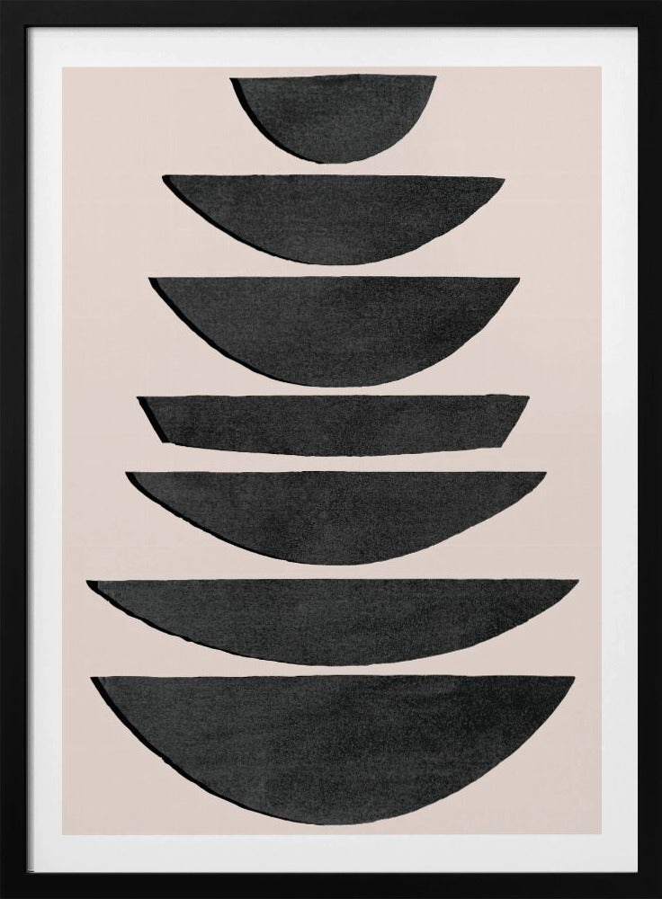 Gestapelte schwarze Halbkreise | Poster