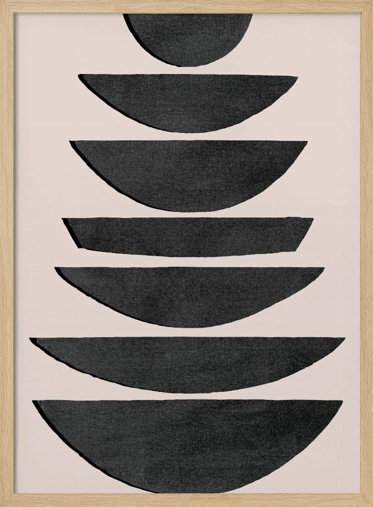 Gestapelte schwarze Halbkreise | Poster