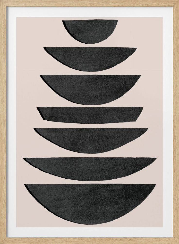 Gestapelte schwarze Halbkreise | Poster