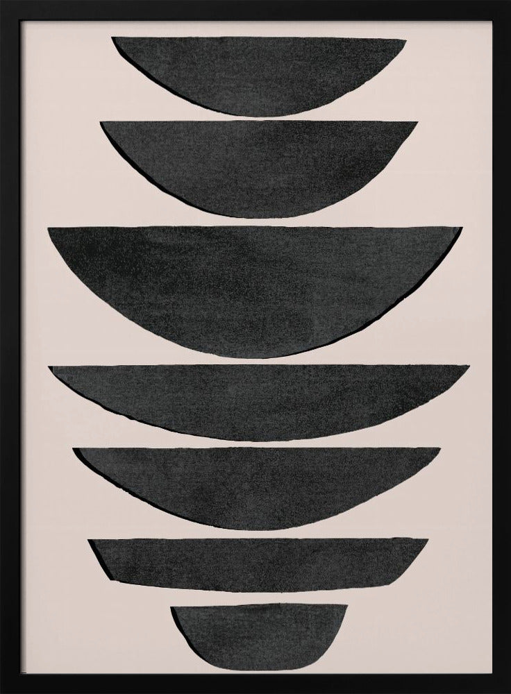 Gestapelte schwarze Halbkreise | Poster
