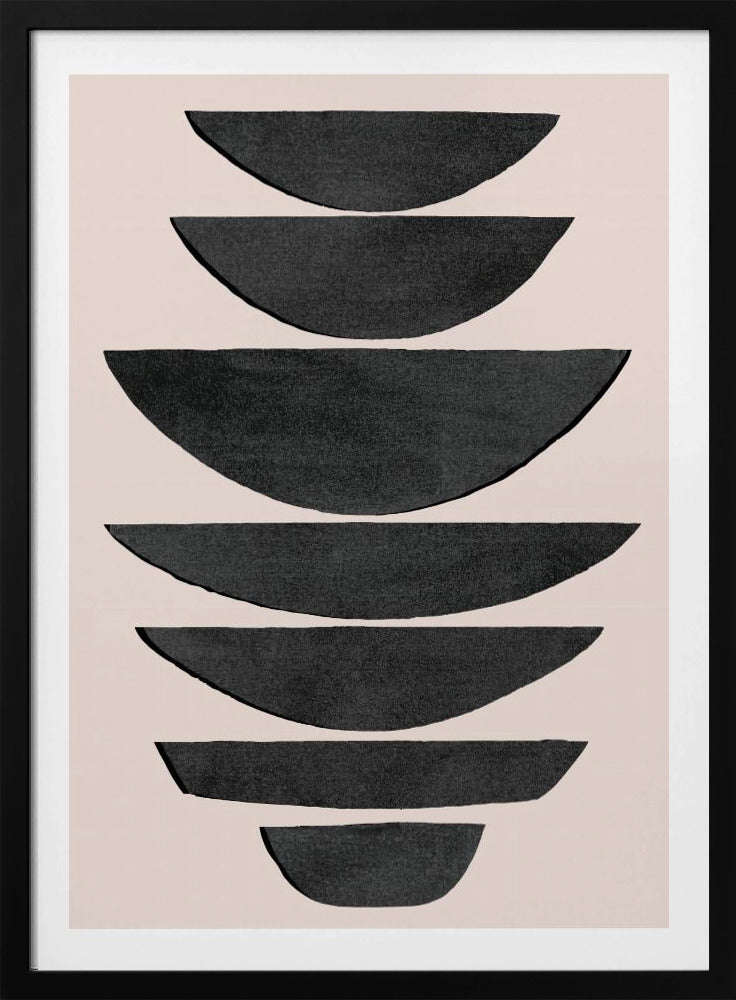 Gestapelte schwarze Halbkreise | Poster