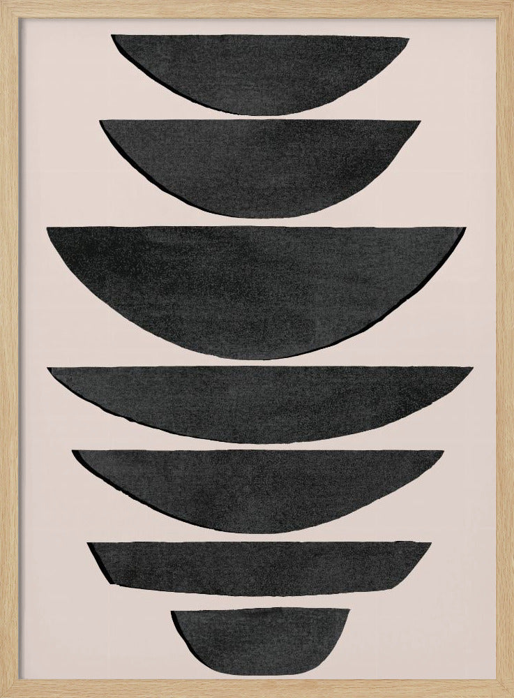 Gestapelte schwarze Halbkreise | Poster