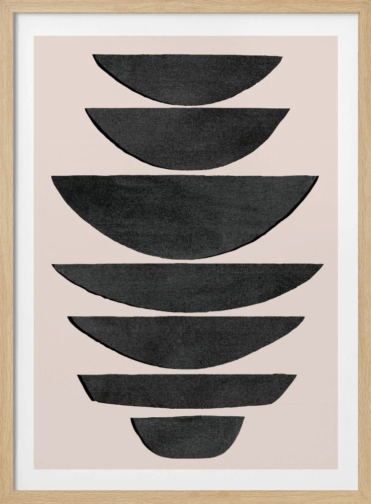 Gestapelte schwarze Halbkreise | Poster