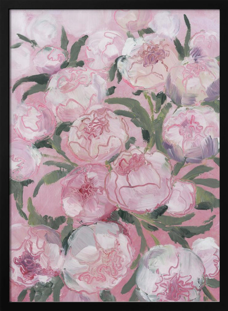 Blumenkomposition aus rosa Pfingstrosen | Poster