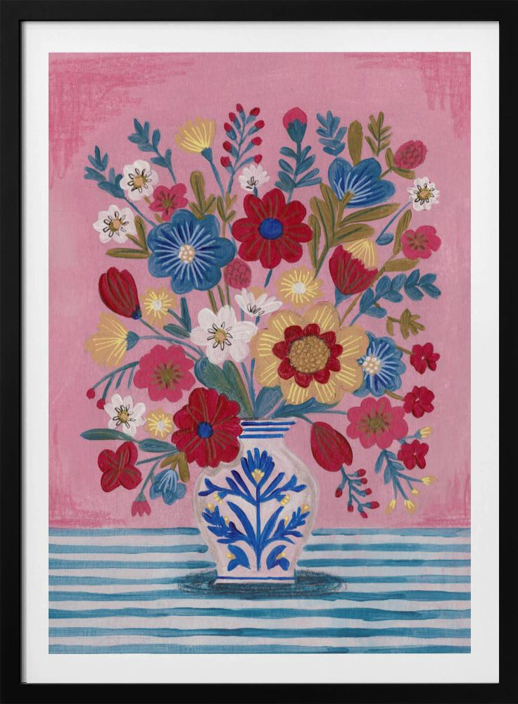 Vase mit üppigem Blumenstillleben | Poster