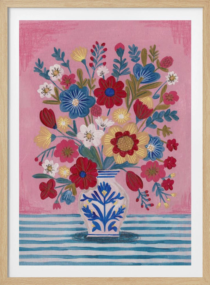 Vase mit üppigem Blumenstillleben | Poster