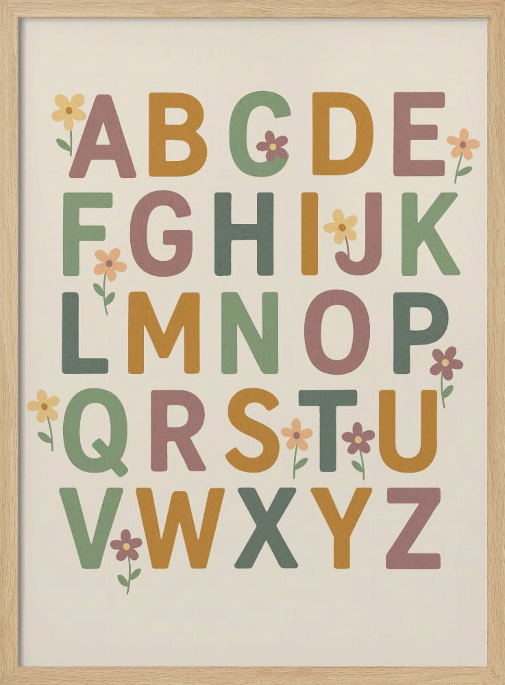 Florales Alphabet Freude | Poster