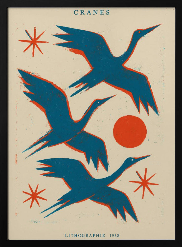 Kraniche Lithographie | Poster