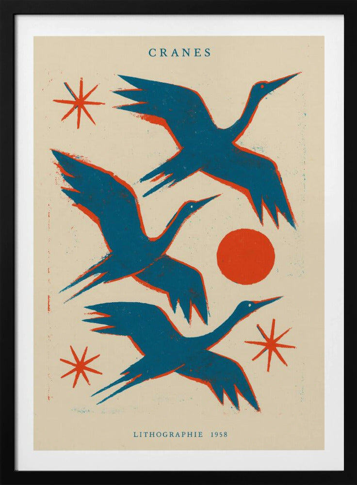 Kraniche Lithographie | Poster
