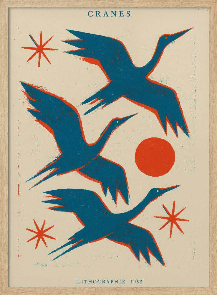 Kraniche Lithographie | Poster