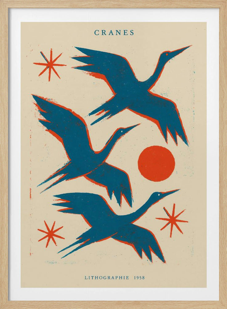 Kraniche Lithographie | Poster