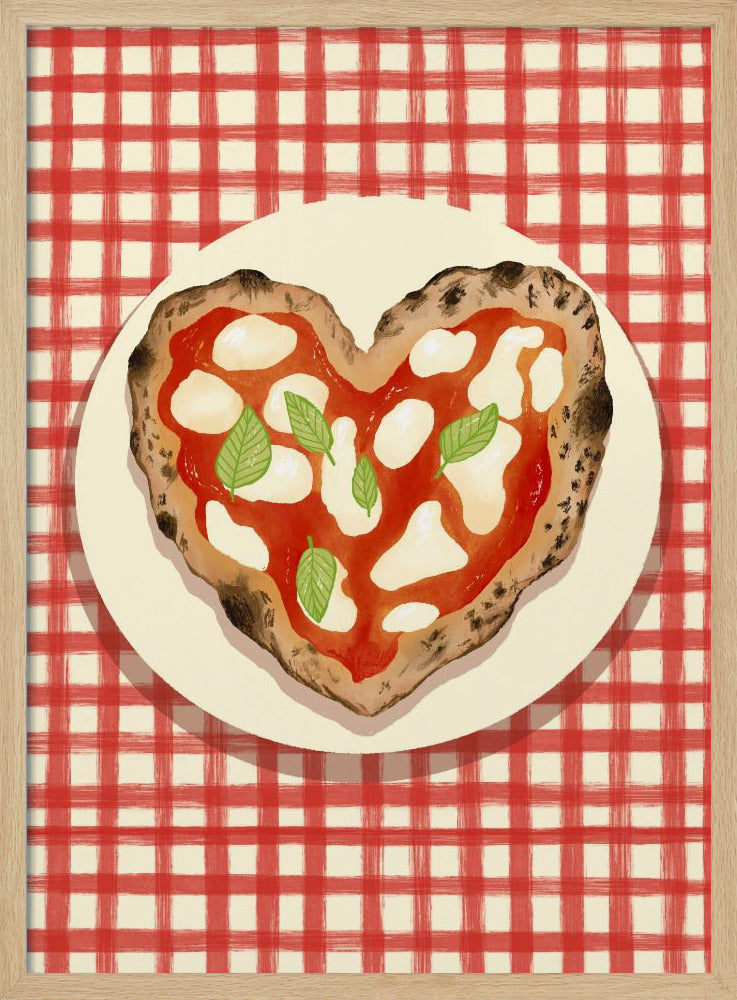 Pizza Herz kariert | Poster