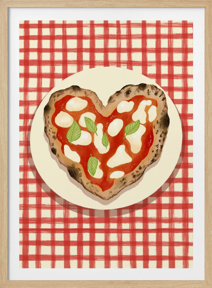 Pizza Herz kariert | Poster