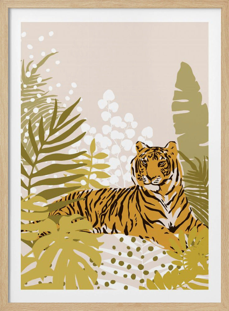 Tiger Laying Down von Cats and Dotz, 76,2 x 106,7 cm, Poster