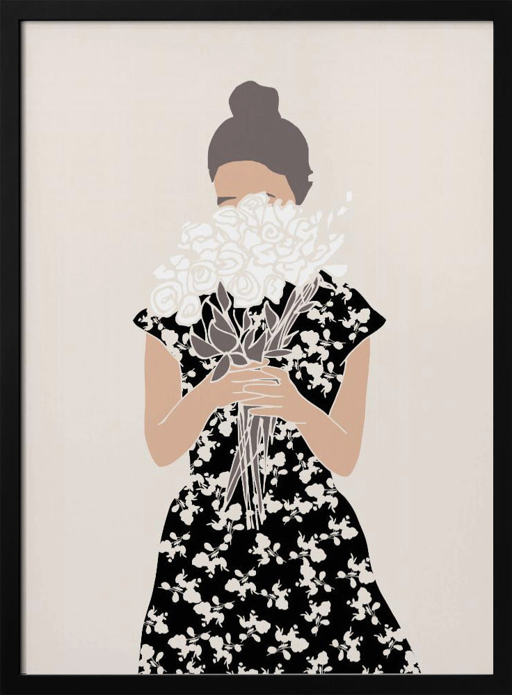 Mädchen mit Blumenstrauß | Poster