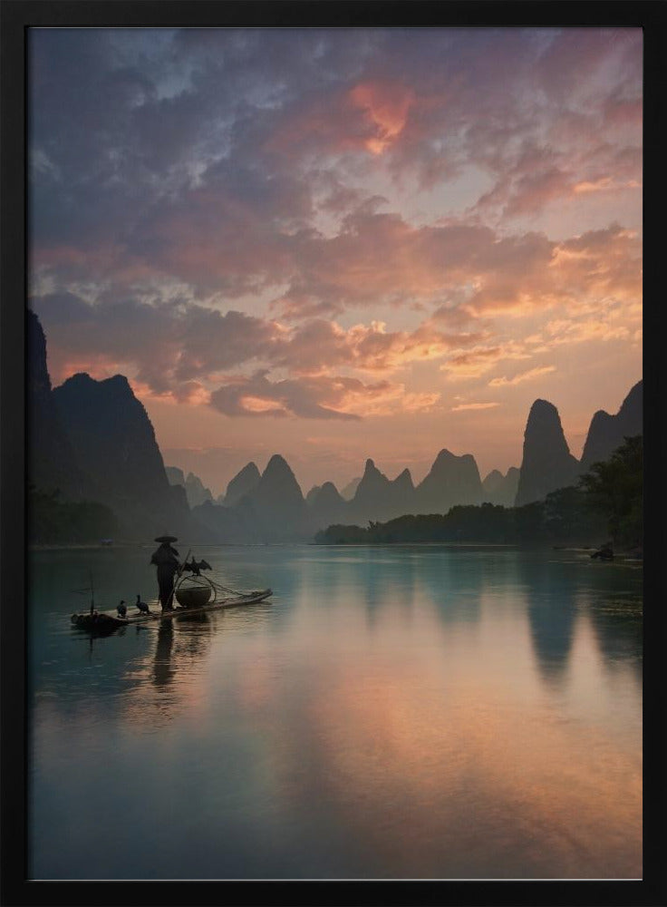Sonnenaufgang am Li-Fluss | Poster