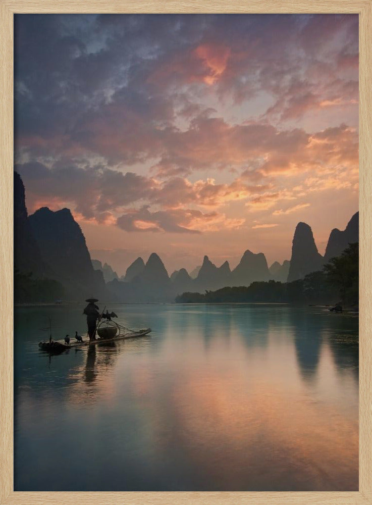 Sonnenaufgang am Li-Fluss | Poster