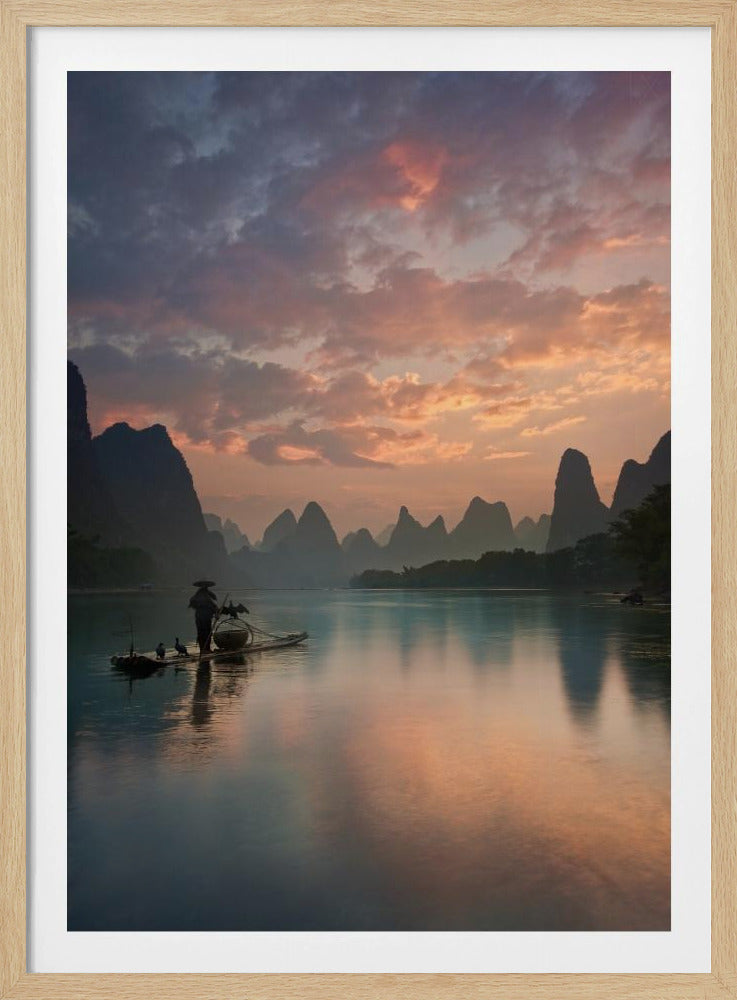 Sonnenaufgang am Li-Fluss | Poster