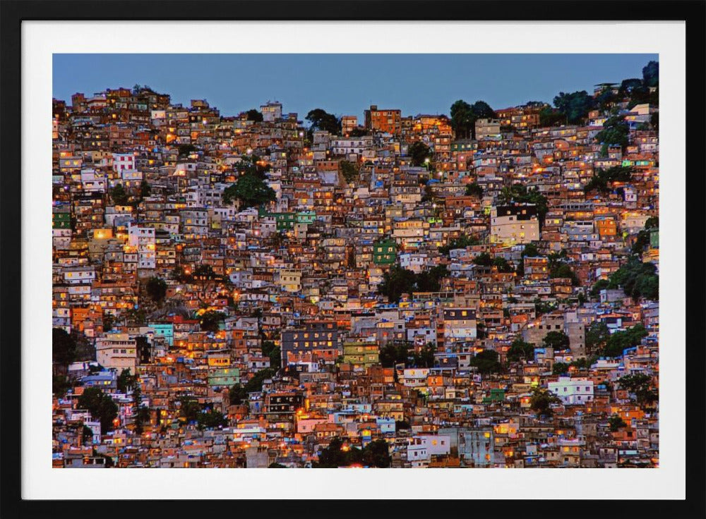 Einbruch der Dunkelheit in der Favela da Rocinha | Poster
