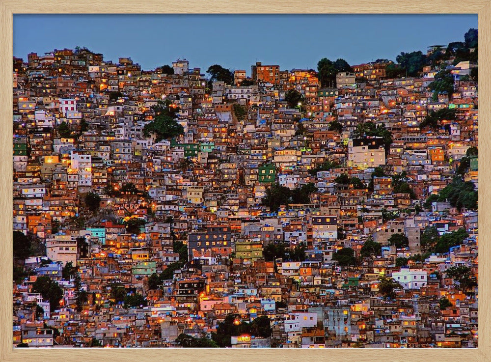 Einbruch der Dunkelheit in der Favela da Rocinha | Poster