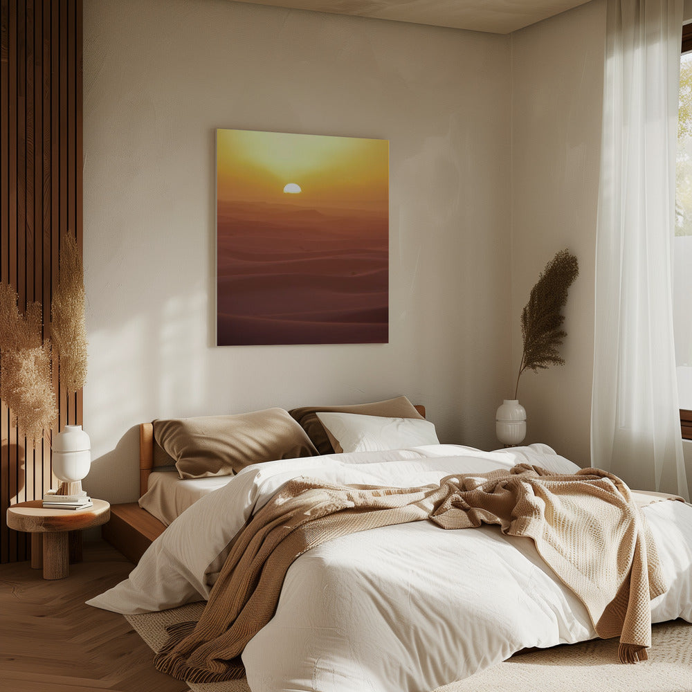 Sonnenuntergang über Dünen | Leinwand