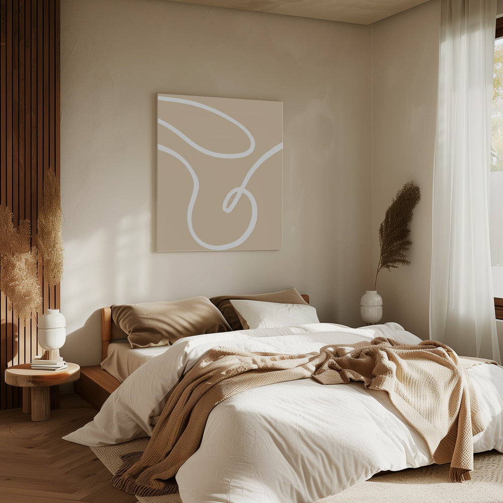 Beige Linien 02 | Leinwand