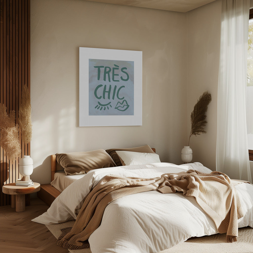 Très Chic Blauer Rahmen | Leinwand