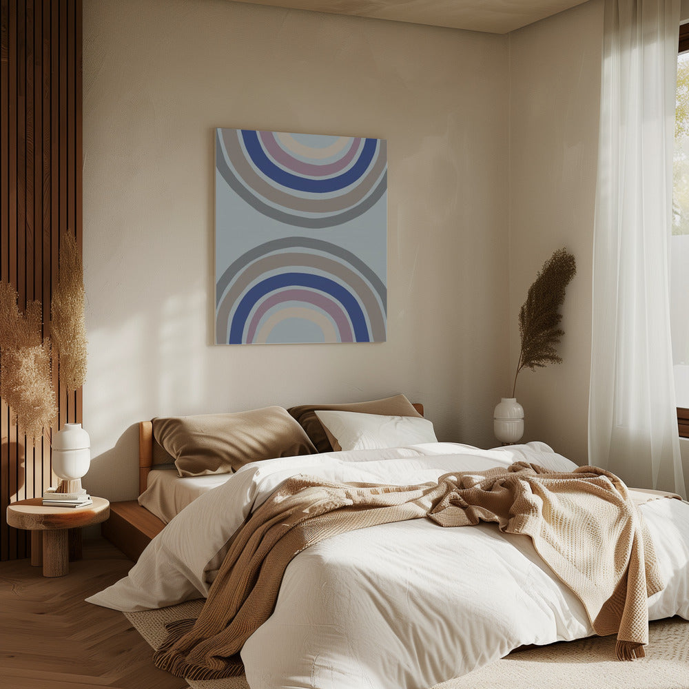 Doppelter Regenbogen Blau | Leinwand