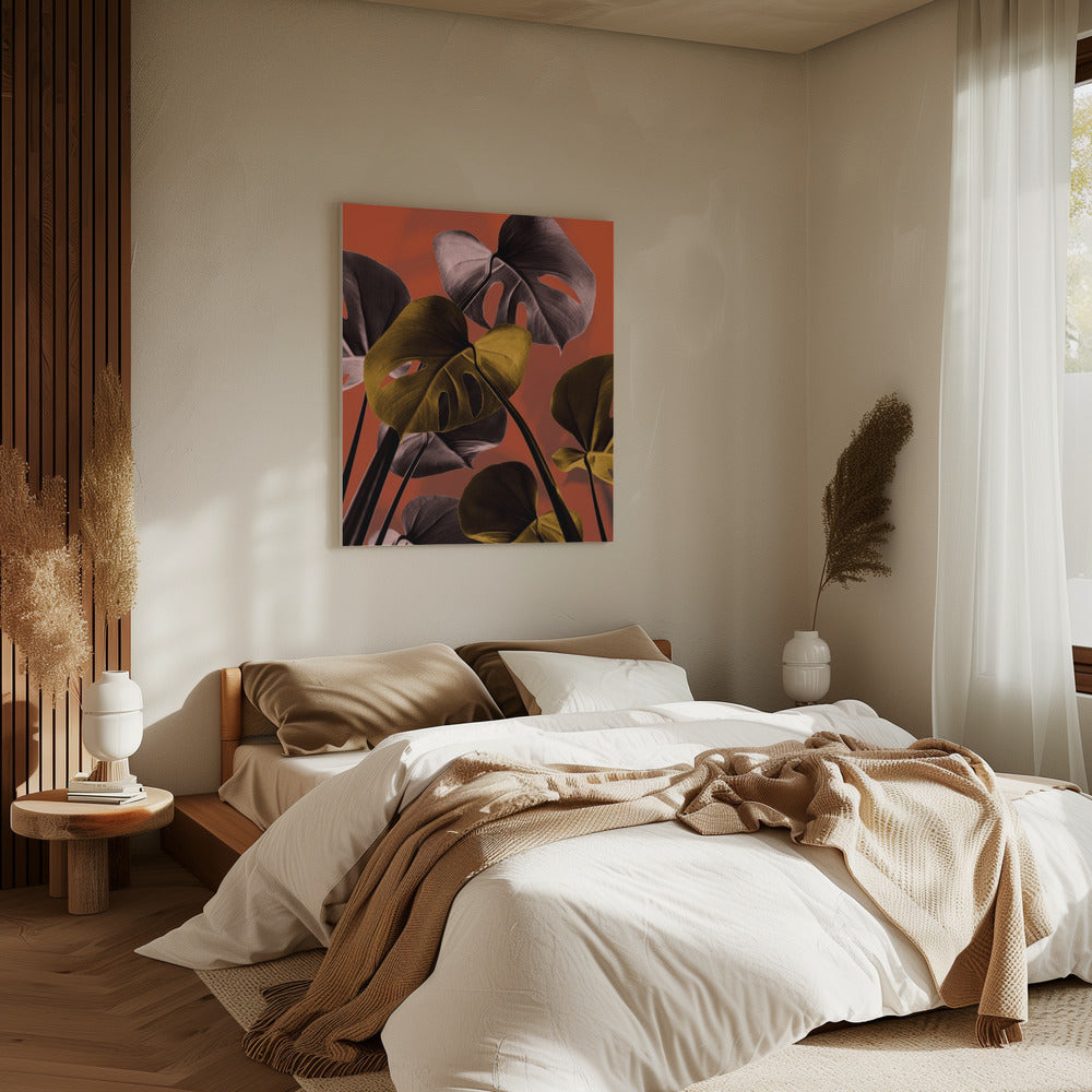 Monstera Orange 01 | Leinwand