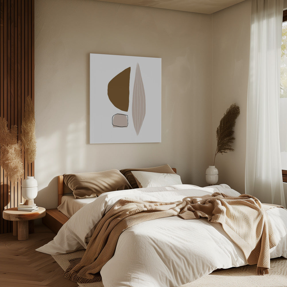 Geometrische Formen in Erdtönen | Leinwand