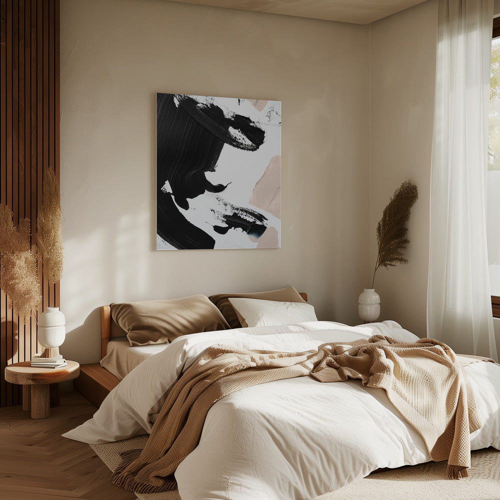 Schwarz und Nude | Leinwand