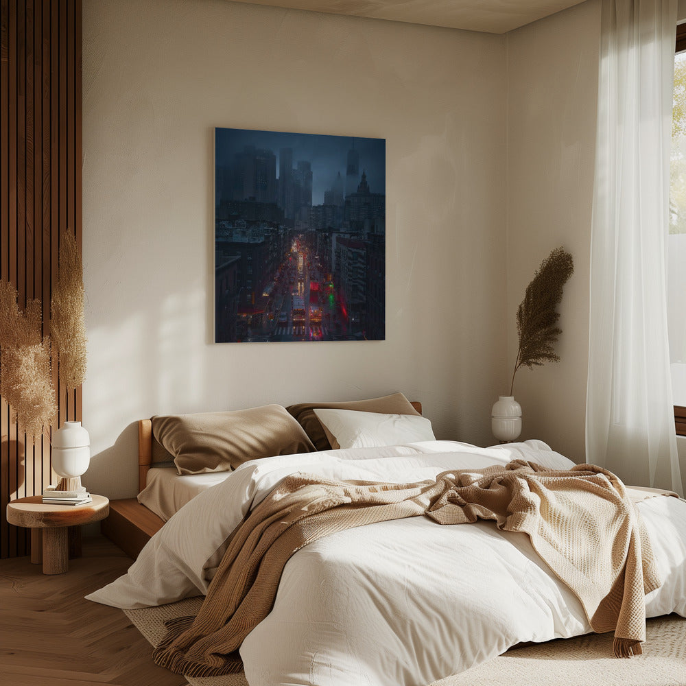 Raining China Town | Canvas
