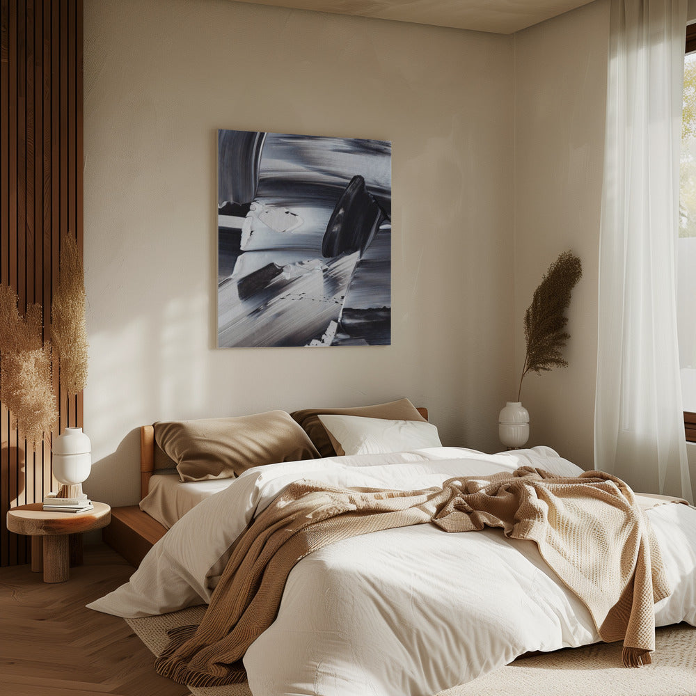 Monochrome Wellen | Leinwand