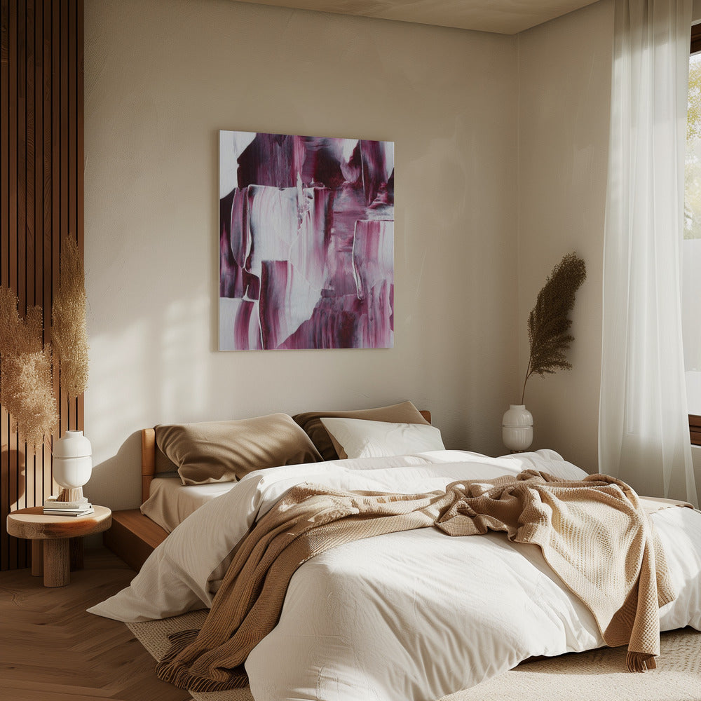 Purpurrote Pinselstriche | Leinwand