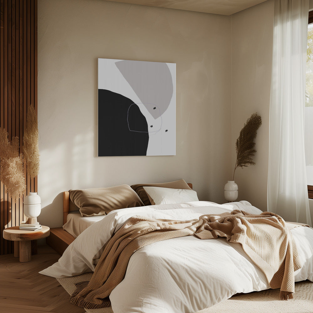 Kräftige schwarze und graue Formen | Leinwand