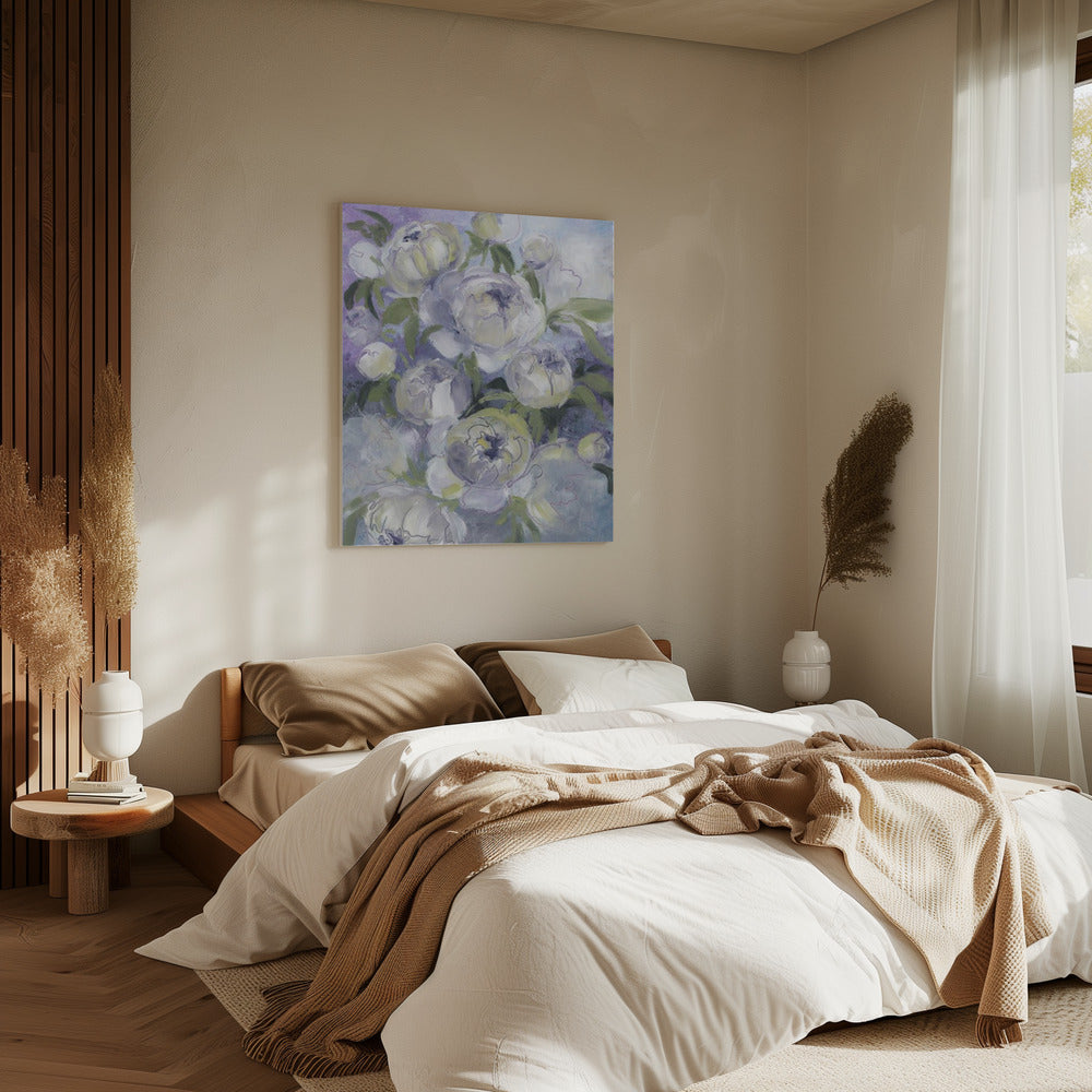 Sady painterly florals in violet | Canvas