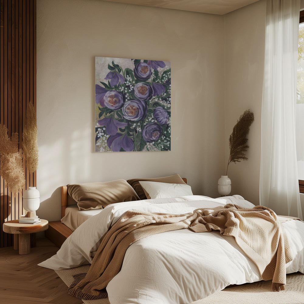 Aaliyah painterly English roses | Canvas