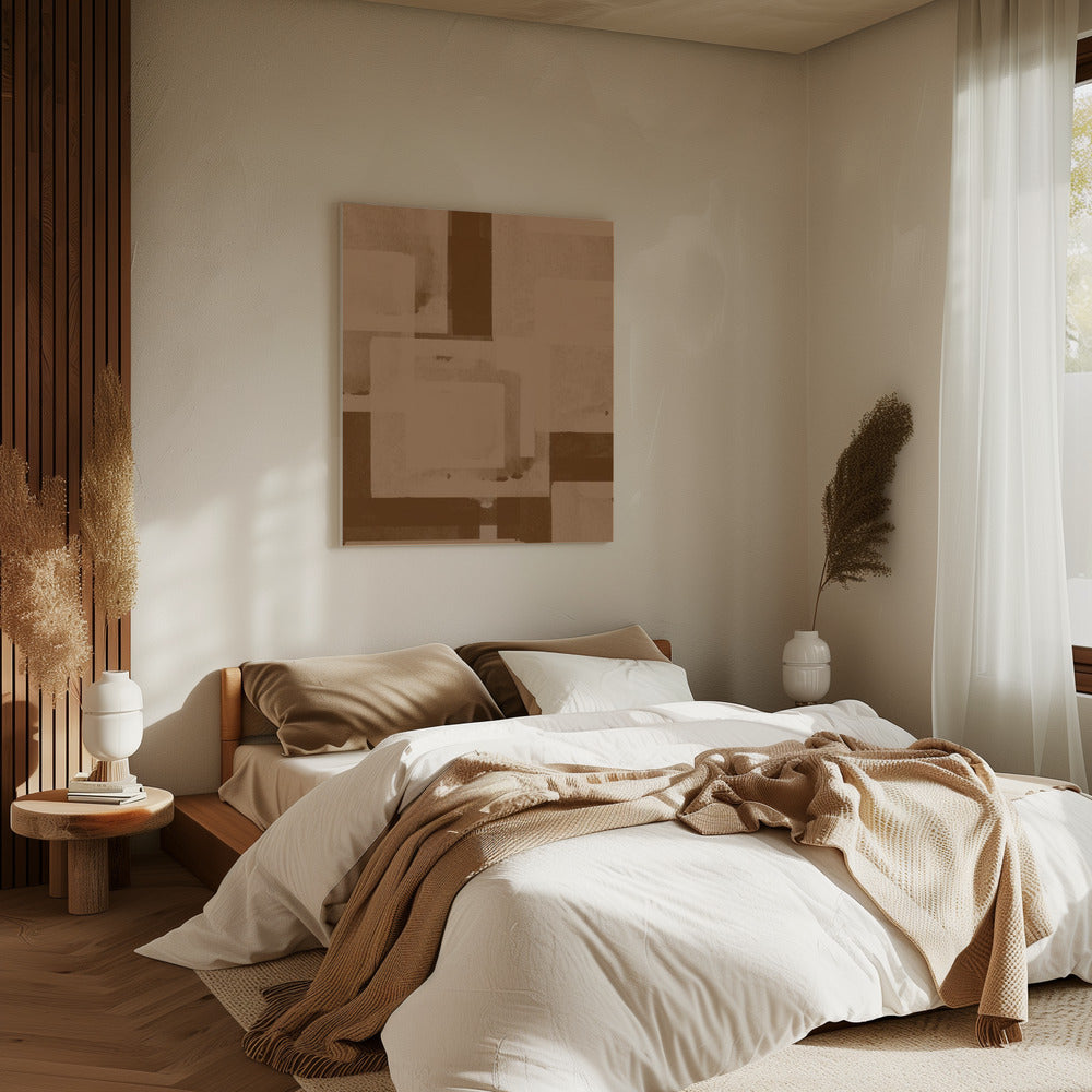 Sepia Geometric Flow | Canvas
