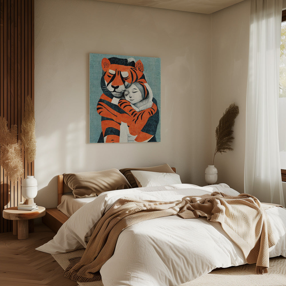 Tigerumarmung | Leinwand