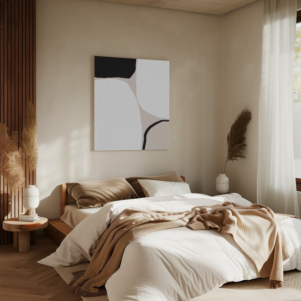 Black And Beige Geometric Shapes | Canvas