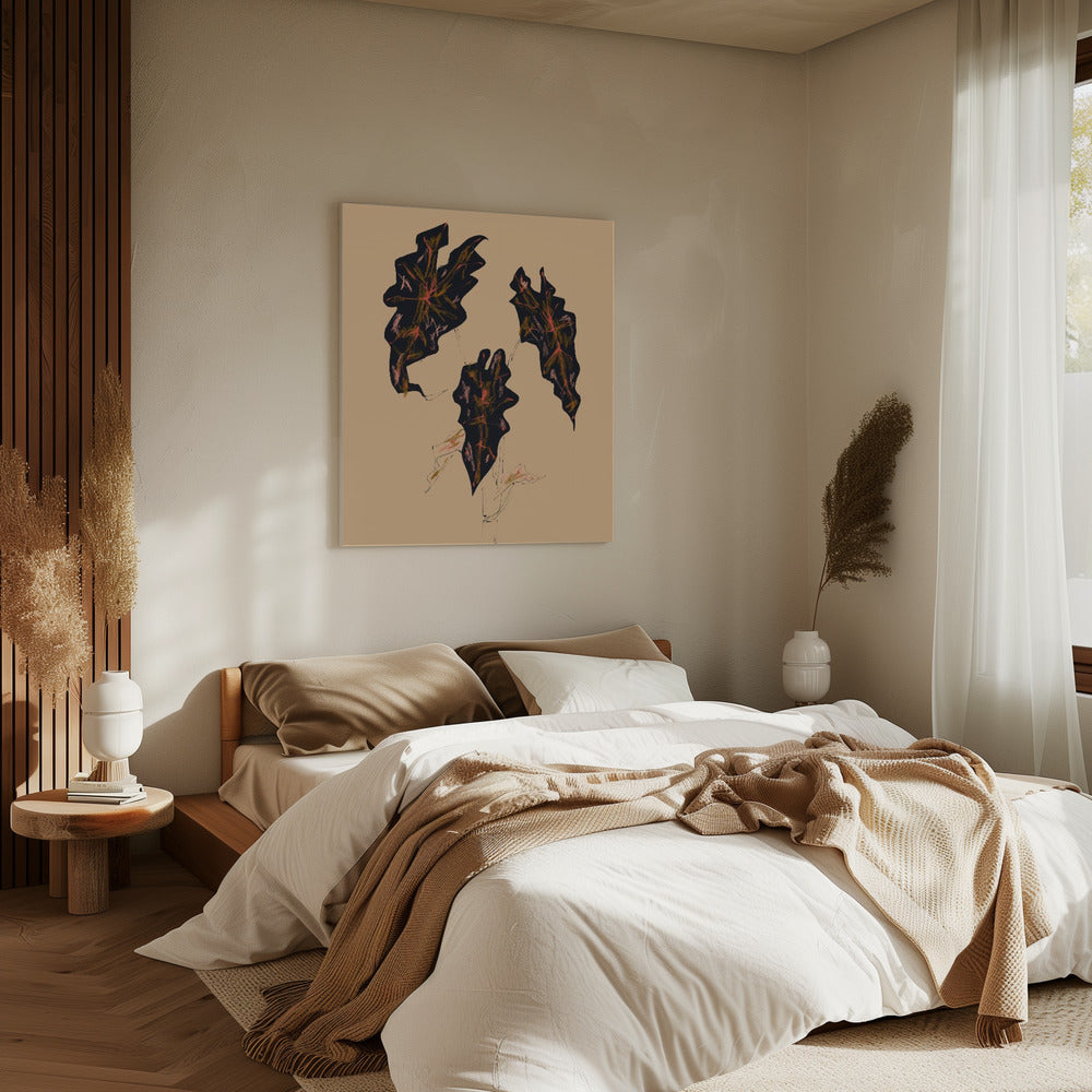 Alocasia Polly Beige | Leinwand