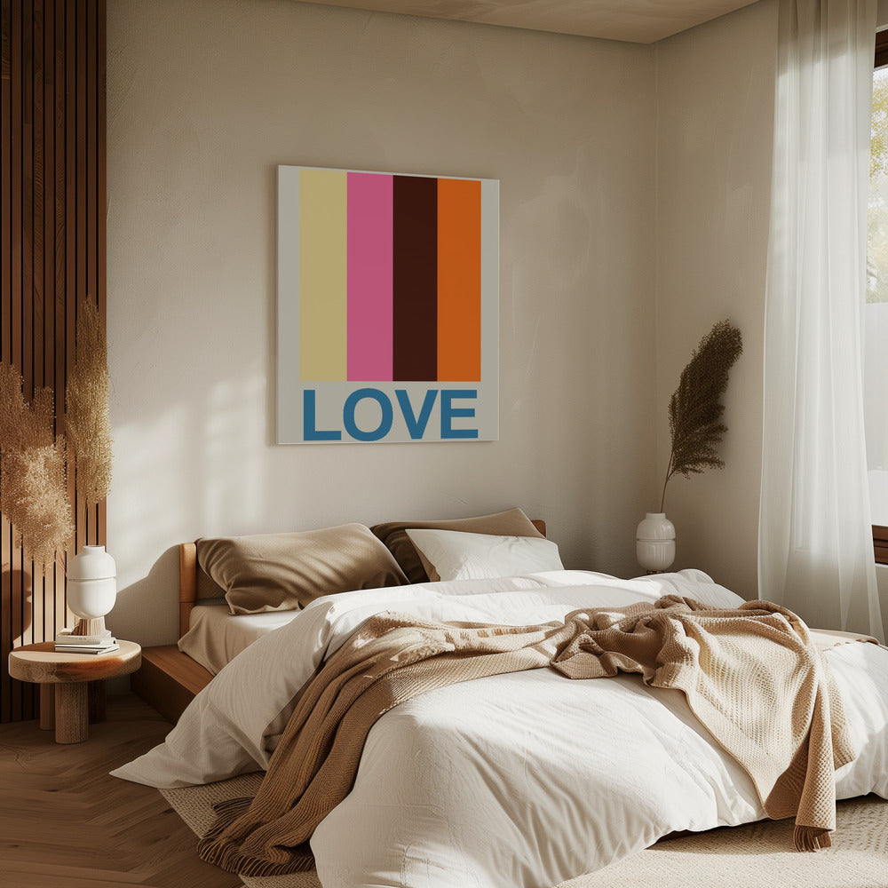 Retro Streifen LOVE Sommerfrüchte | Leinwand