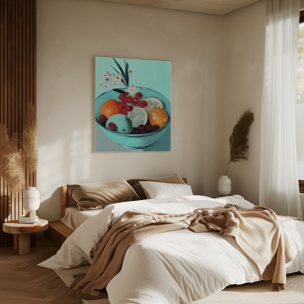 Lebendige Obstschale | Leinwand