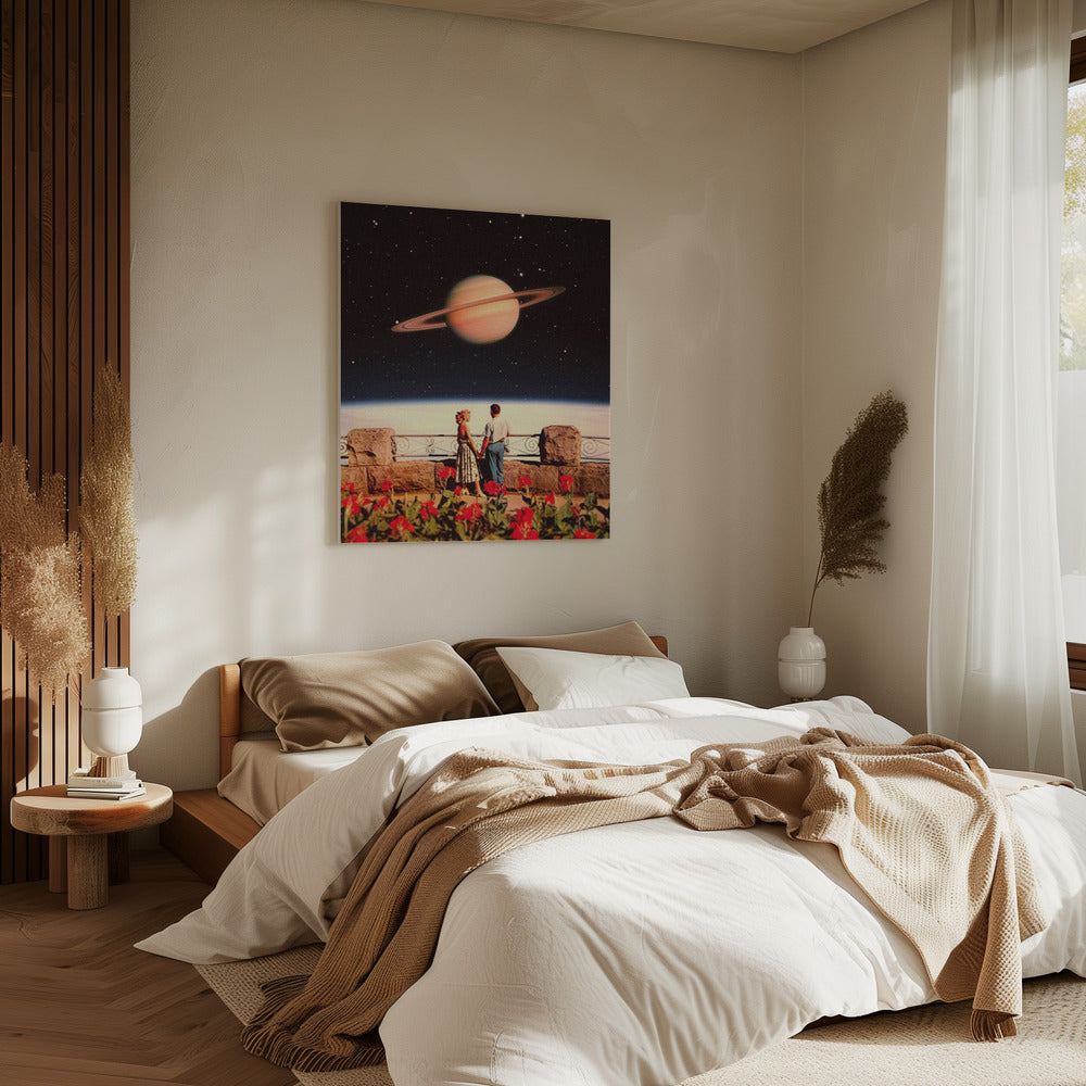 Liebende im Weltraum | Leinwand