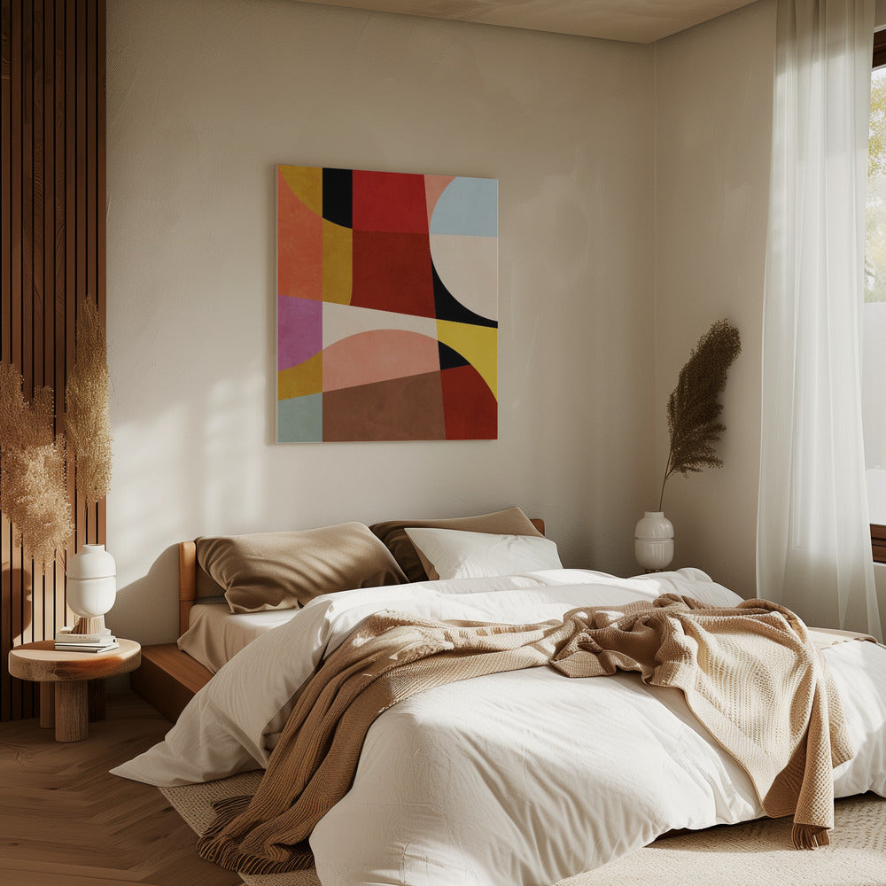 Warme Farben Bauhaus Geometrie2 | Leinwand