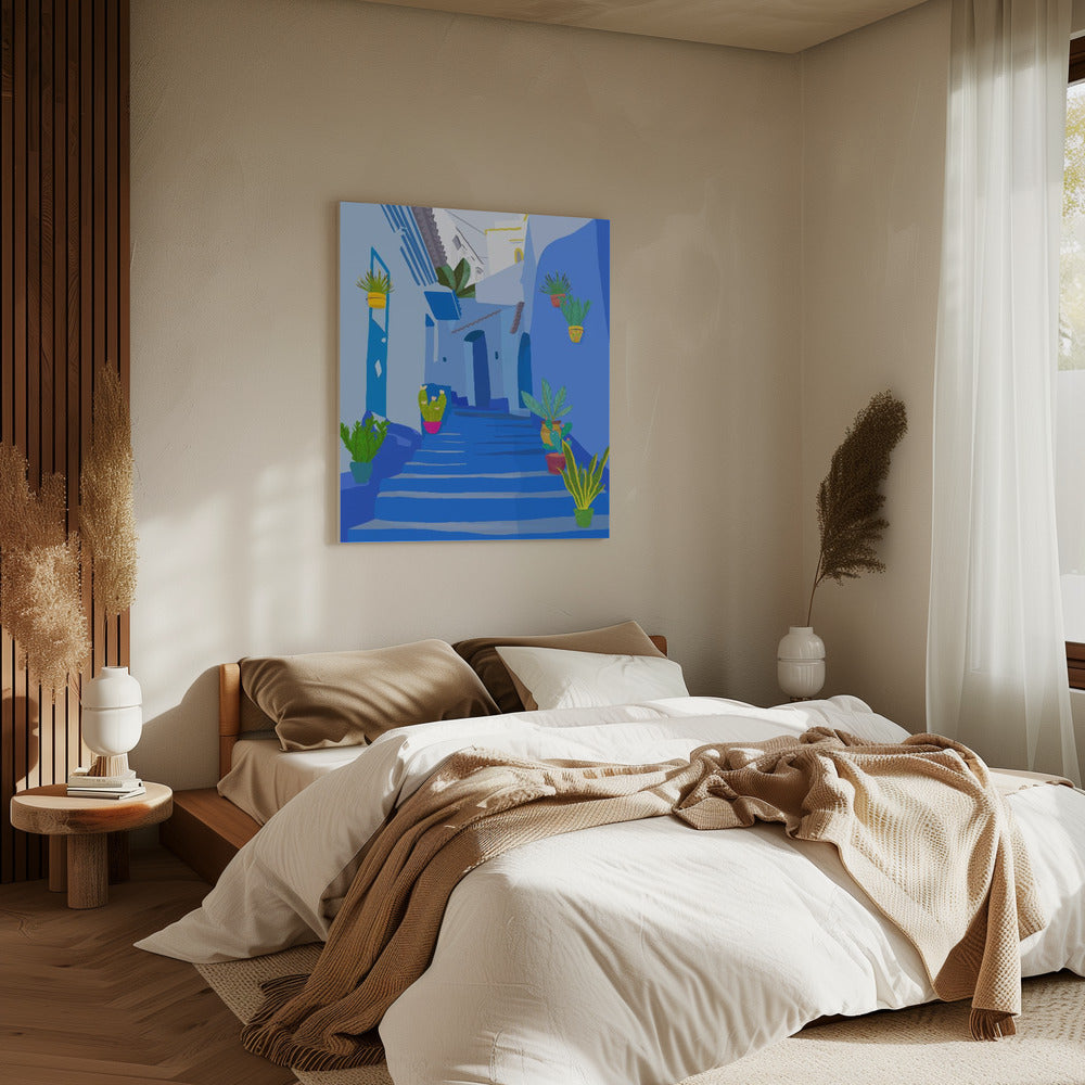 Blaue Stadt | Leinwand